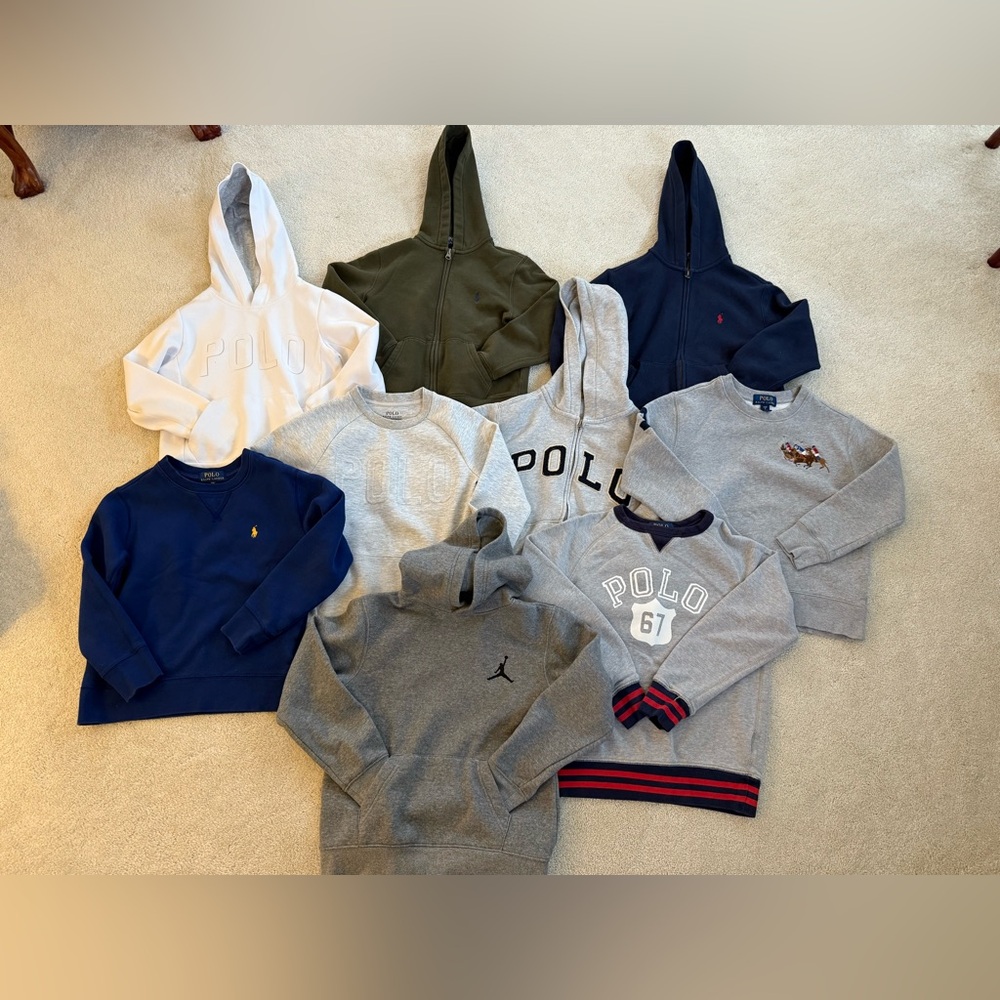 Ralph Lauren Polo Lot + Jordan Hoodie Size Small Small 8 Boys Labels